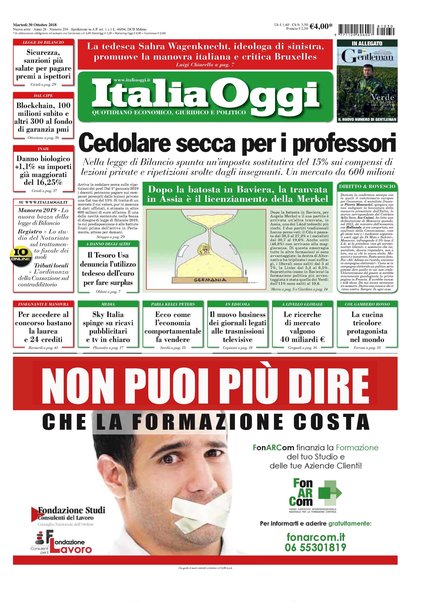 Italia oggi : quotidiano di economia finanza e politica